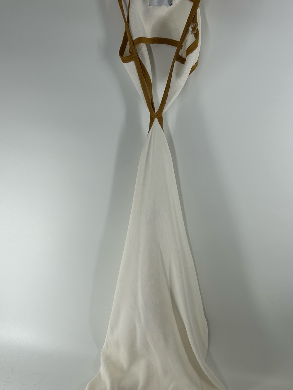 Significant Other Cream Midi Dress with Tan Accent and Cutout Waist - Picture 2 of 9